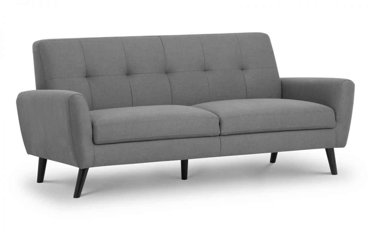 Monza 3-Seater Compact Retro Sofa- Grey