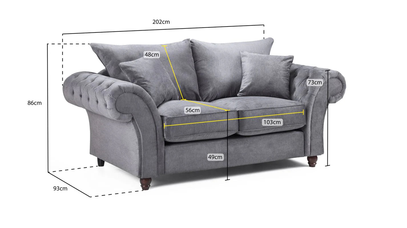 Windsor Fullback Sofa Stone 2 Seater