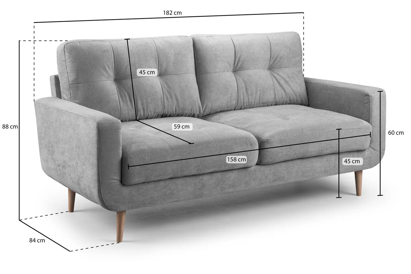 Aurora 3 Seater: Grey