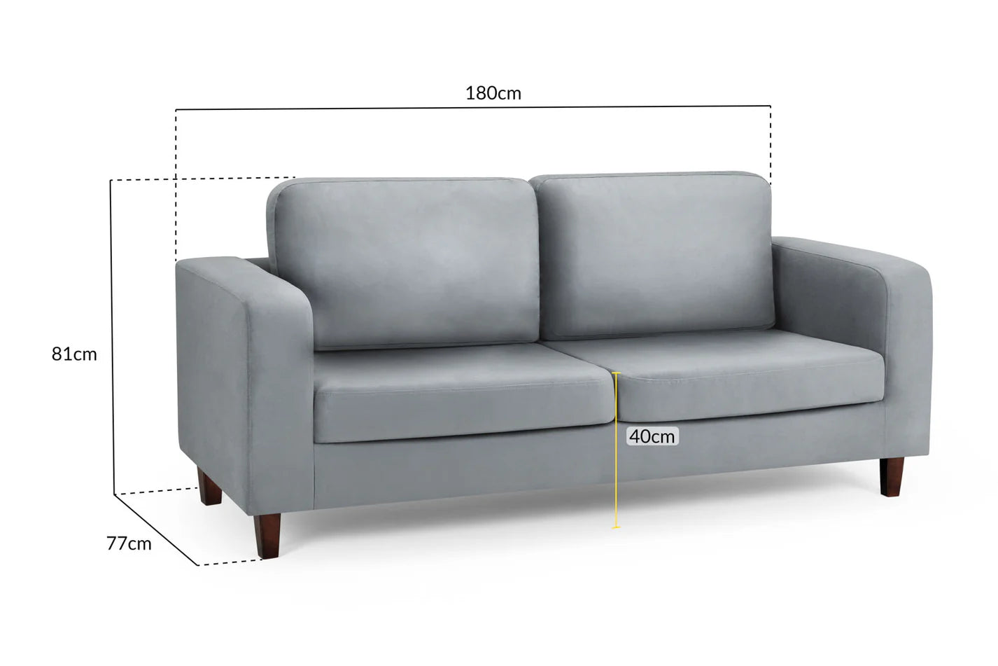 Box Sofa 3 Seater: Grey