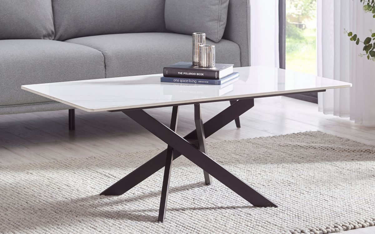 Bradley White Marble Coffee Table