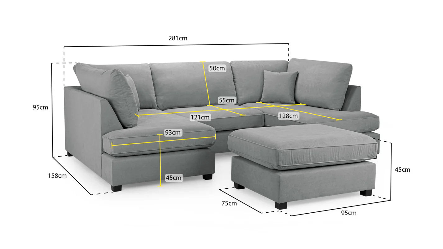 Carnaby Classic Sofa Beige U Shape Corner