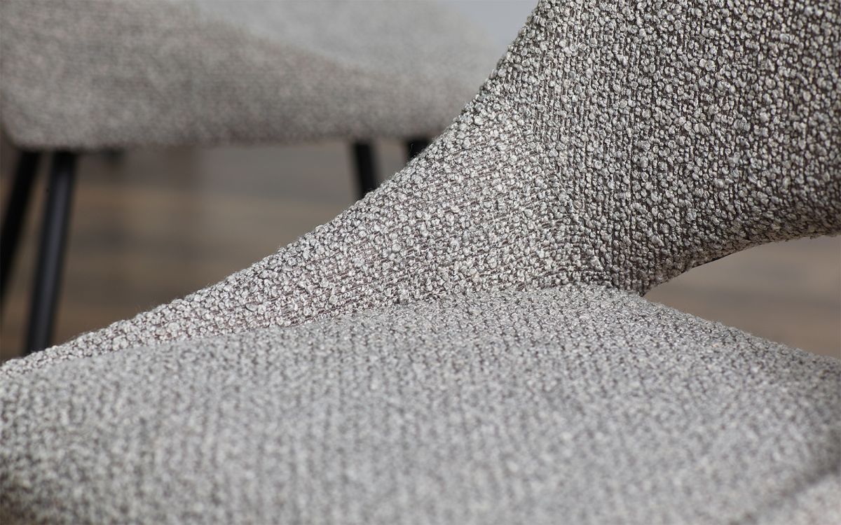 Iris Boucle Dining Chair - Grey- Pack of 4