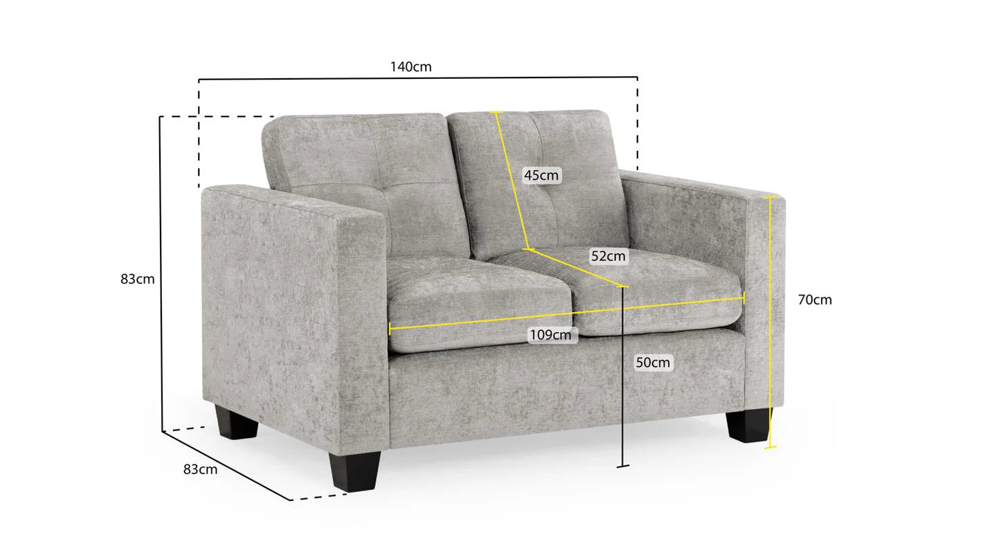Jerry 2 Seater: Grey Fabric
