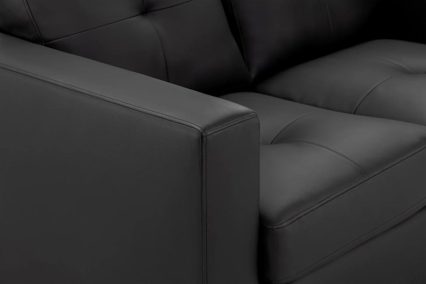 Jerry 3 Seater: Black Leather
