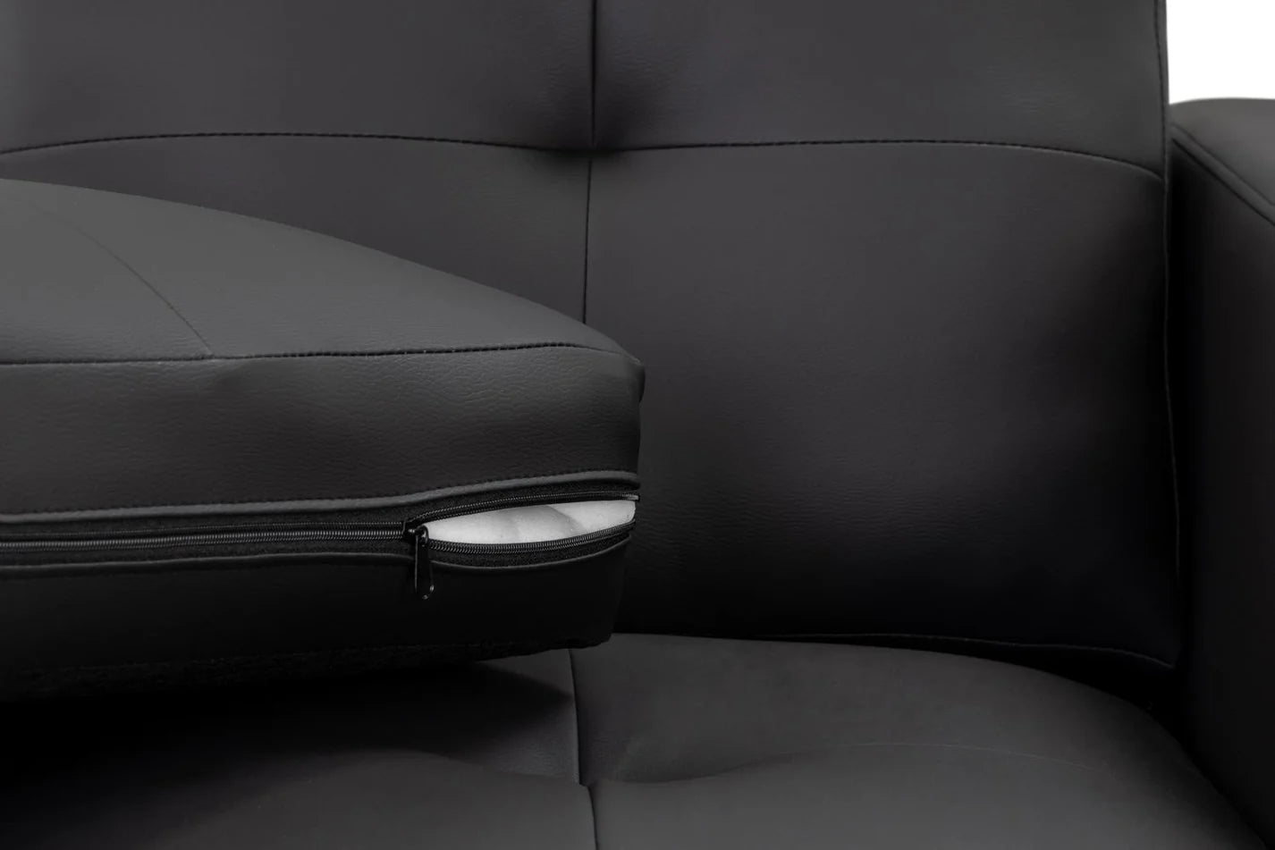 Jerry 3 Seater: Black Leather
