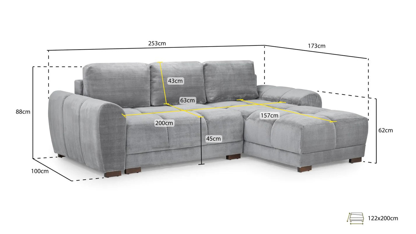 Azzuro Sofabed Universal Corner: Mocha