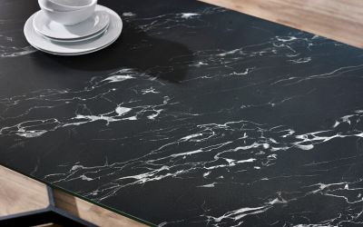 Olympus Dining Table - Black Marble