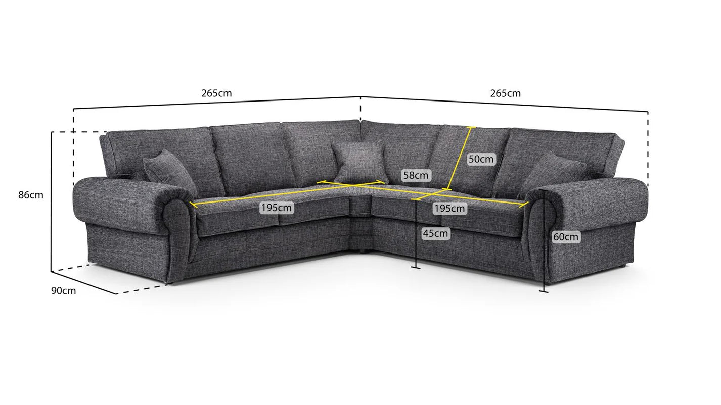 Wilcot Sofa Grey Large Corner