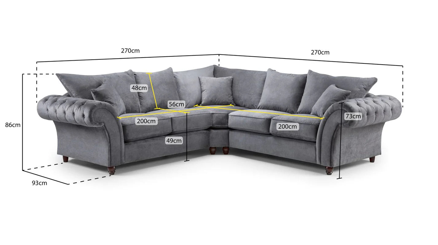 Windsor Fullback Sofa Stone Large Corner