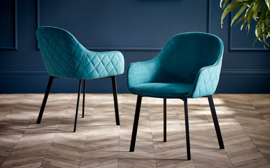 Lima Dining Chair - Teal Velvet- Pack of 4