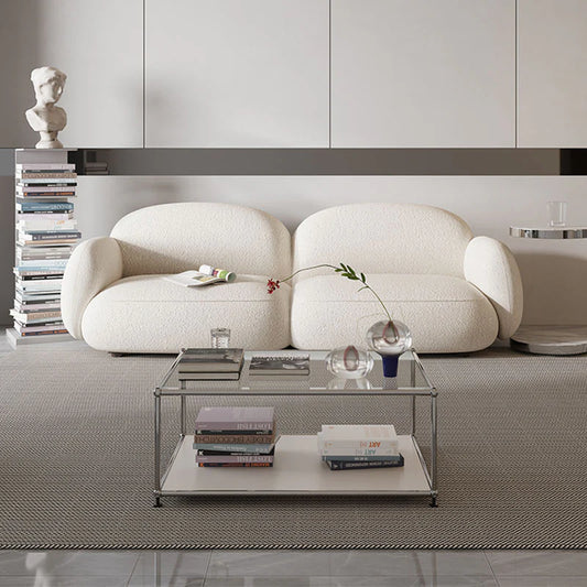 Caden Cloud Two Seater Sofa, white Boucle