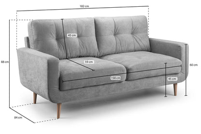 Aurora 3 Seater: Grey