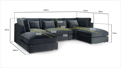 Belgravia U Shape Corner: Slate