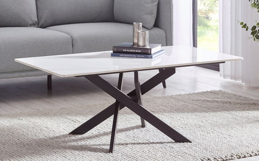 Bradley White Marble Coffee Table