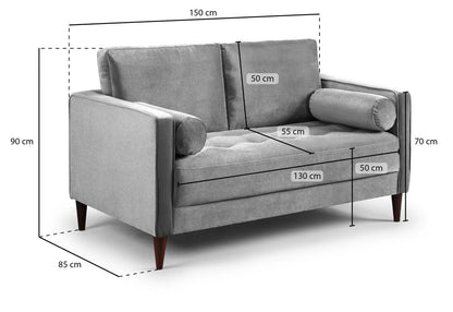 Harper Sofa Plush Grey 2 Seater