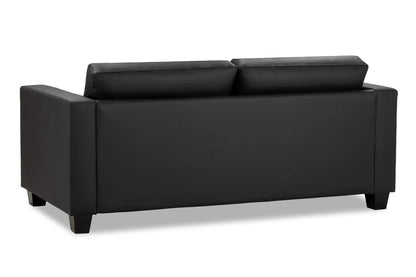 Jerry 3 Seater: Black Leather