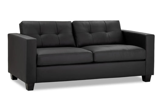 Jerry 3 Seater: Black Leather