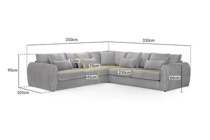 Mirabel Sofa Grey Large Corner