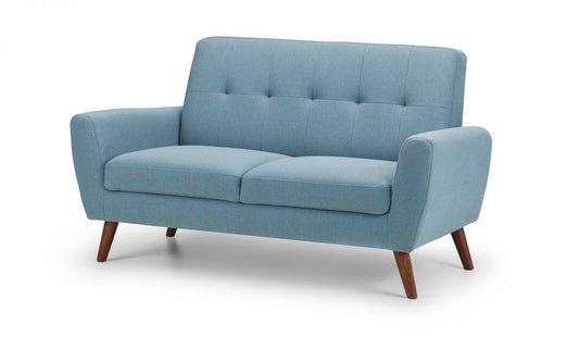 Monza 2 Seater Compact Retro Sofa- Blue