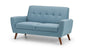 Monza 2 Seater Compact Retro Sofa- Blue