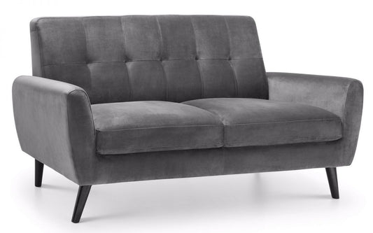 Monza 2-Seater Sofa- Grey Velvet