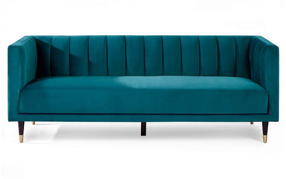 Salma Scalloped Back 3 Seater - Teal