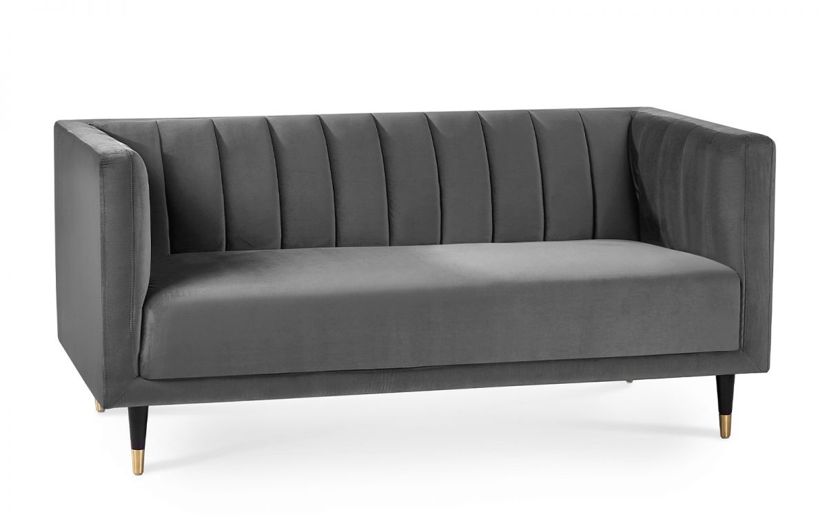 Salma Scalloped Back 2-Seater- Grey