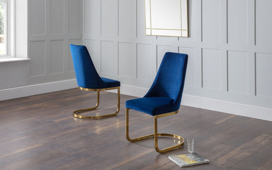 Vittoria Cantilever Dining Chair - Blue- Set of 4