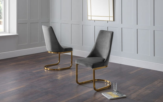 Vittoria Cantilever Dining Chair - Grey- Set of 4