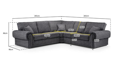 Wilcot Sofa Grey Large Corner