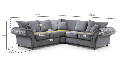 Windsor Fullback Sofa Stone Large Corner